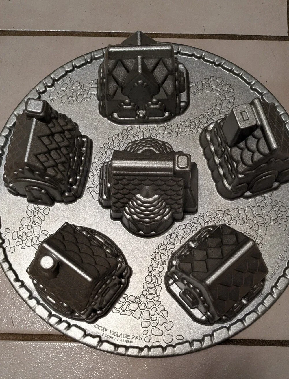 Nordic Ware Aluminum 6 Cup Cozy Village Non Stick Pan